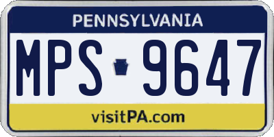 PA license plate MPS9647