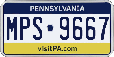 PA license plate MPS9667