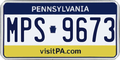 PA license plate MPS9673