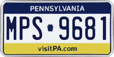 PA license plate MPS9681