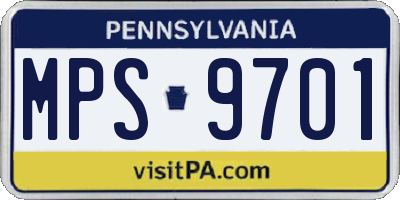 PA license plate MPS9701