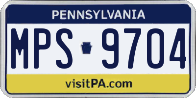 PA license plate MPS9704