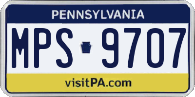 PA license plate MPS9707