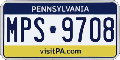 PA license plate MPS9708