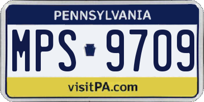 PA license plate MPS9709