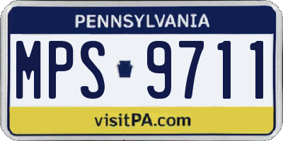PA license plate MPS9711
