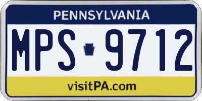 PA license plate MPS9712