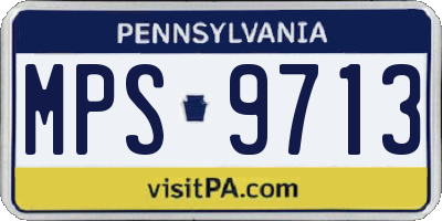 PA license plate MPS9713