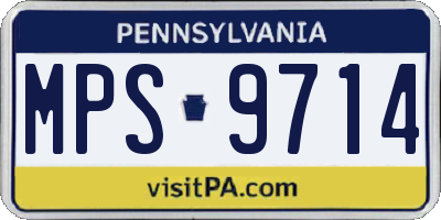 PA license plate MPS9714
