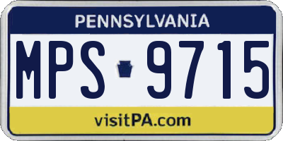 PA license plate MPS9715