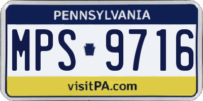 PA license plate MPS9716
