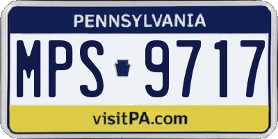 PA license plate MPS9717