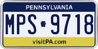 PA license plate MPS9718