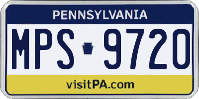 PA license plate MPS9720