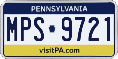 PA license plate MPS9721