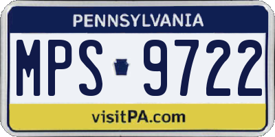 PA license plate MPS9722