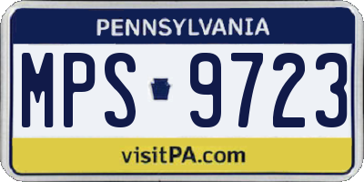 PA license plate MPS9723