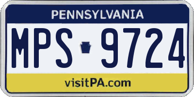 PA license plate MPS9724