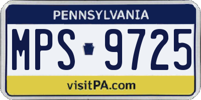 PA license plate MPS9725
