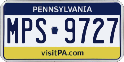 PA license plate MPS9727