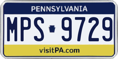 PA license plate MPS9729