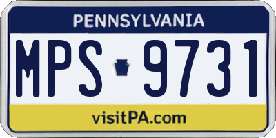 PA license plate MPS9731
