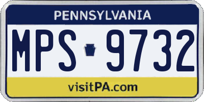 PA license plate MPS9732