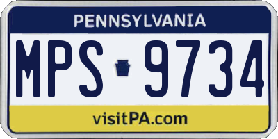 PA license plate MPS9734