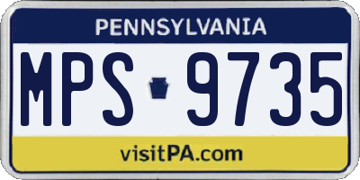 PA license plate MPS9735