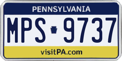 PA license plate MPS9737