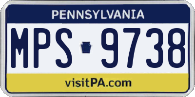 PA license plate MPS9738