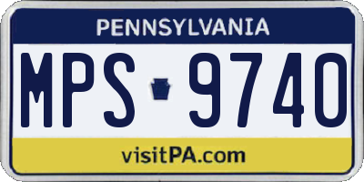 PA license plate MPS9740