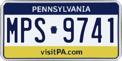 PA license plate MPS9741