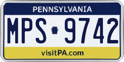 PA license plate MPS9742