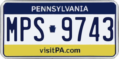 PA license plate MPS9743