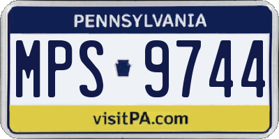 PA license plate MPS9744