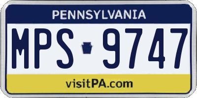 PA license plate MPS9747