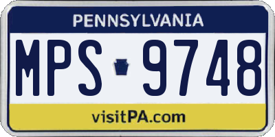 PA license plate MPS9748