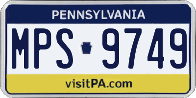 PA license plate MPS9749
