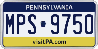 PA license plate MPS9750