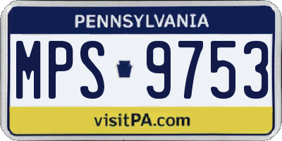 PA license plate MPS9753
