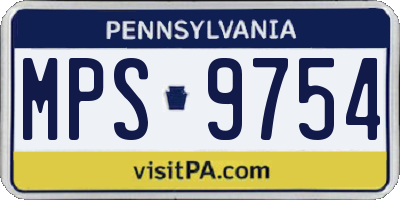 PA license plate MPS9754