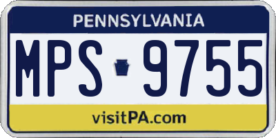 PA license plate MPS9755