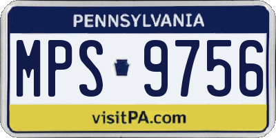 PA license plate MPS9756