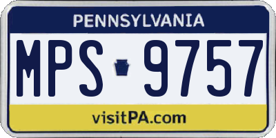 PA license plate MPS9757