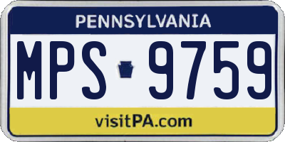 PA license plate MPS9759