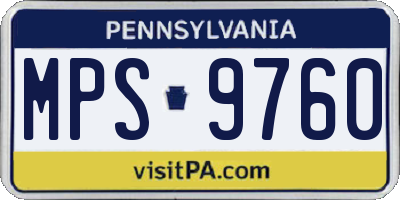 PA license plate MPS9760