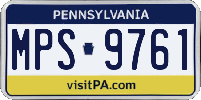 PA license plate MPS9761