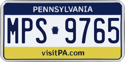 PA license plate MPS9765
