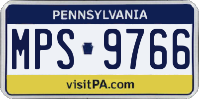 PA license plate MPS9766
